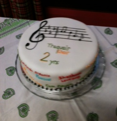 The Choir's second
birthday cake